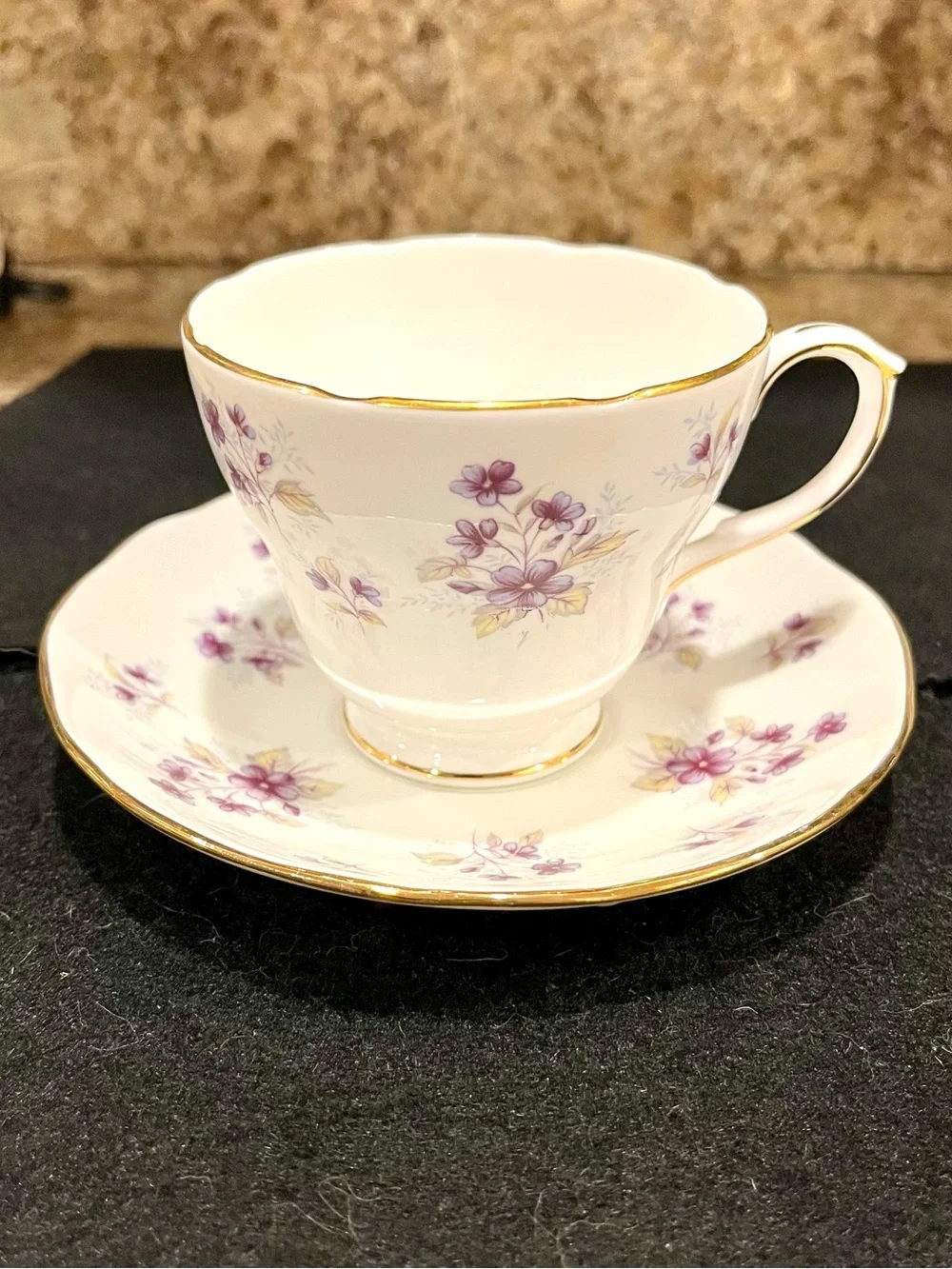 Vintage Duchess Woodside Purple Floral Tea Cup and Saucer Made in England